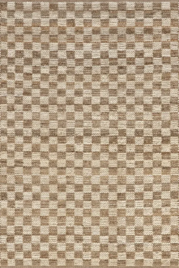 Sandye Retro Checkered Jute Rug
