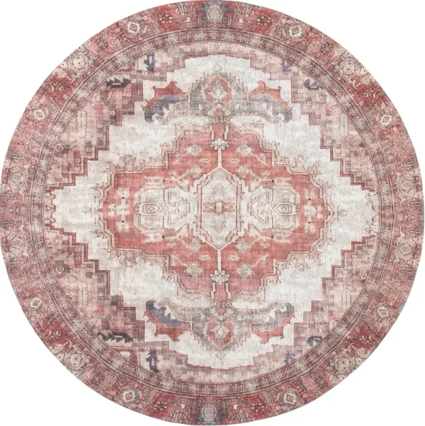 Iris Medallion Washable Rug