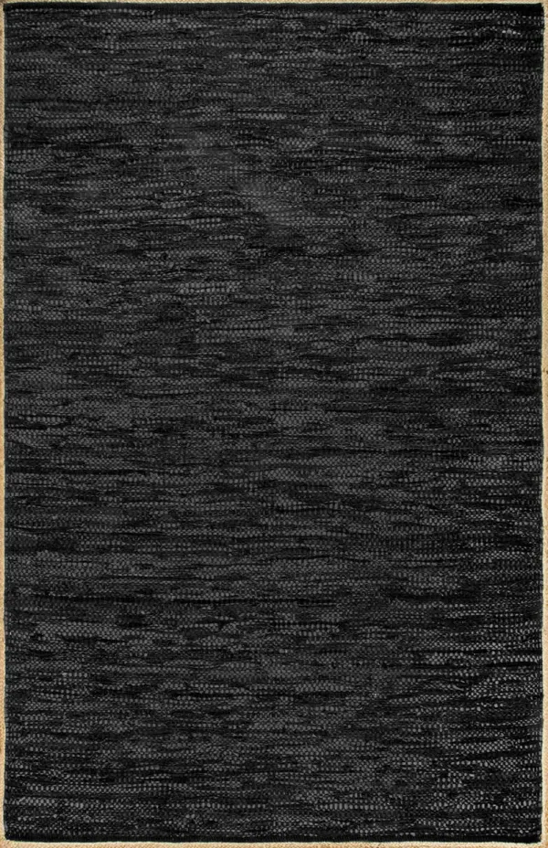 Solid Leather Flatweave Rug