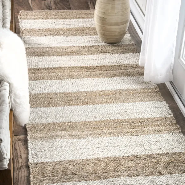 Jute And Denim Even Stripes Rug