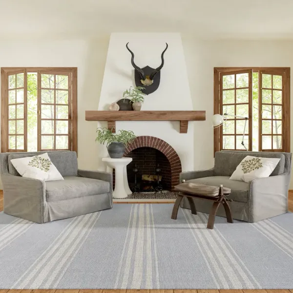 Bergamot Striped Cotton Rug