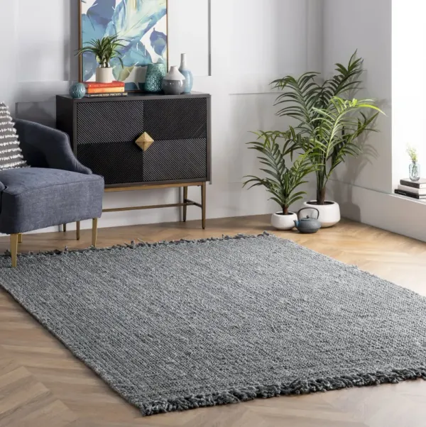 Chunky Jute Tasseled Rug