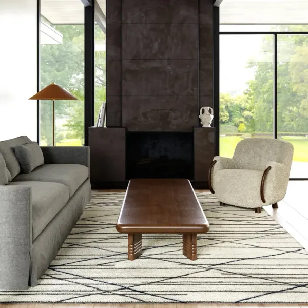 Pick-Up-Sticks Washable Wool Rug