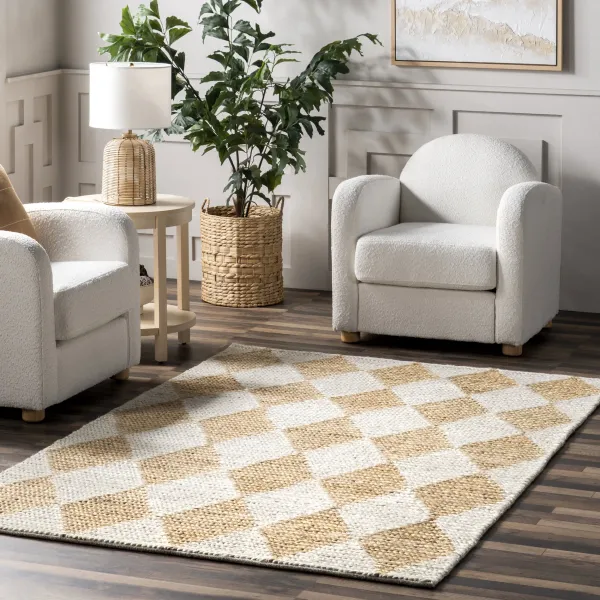 Deja Diamond Jute Trellis Rug