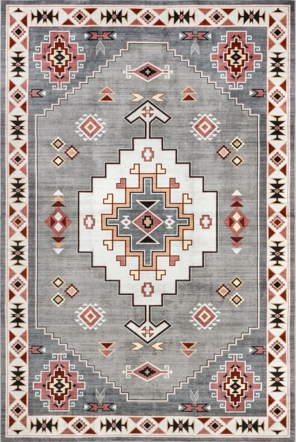 Weslie Southwestern Spill Proof Washable Rug