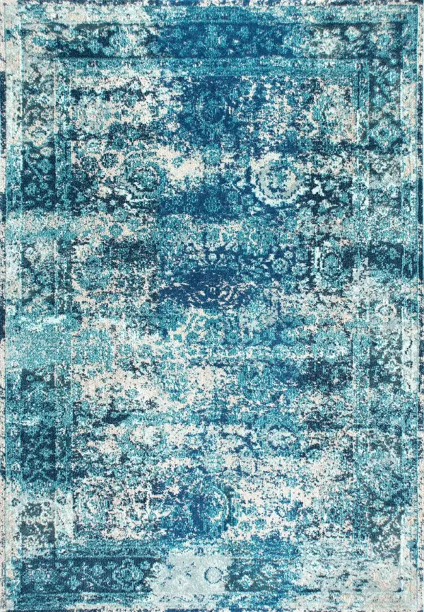 Color Washed Floral Rug