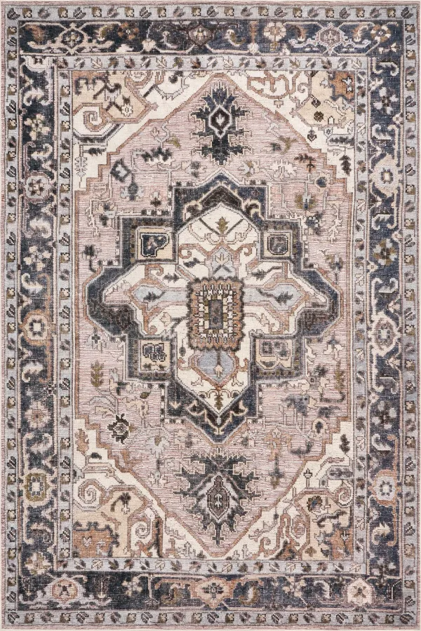 Jewel Medallion Spill Proof Washable Rug