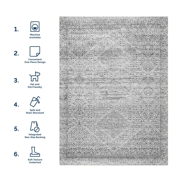 Diamond Mosaic Washable Rug
