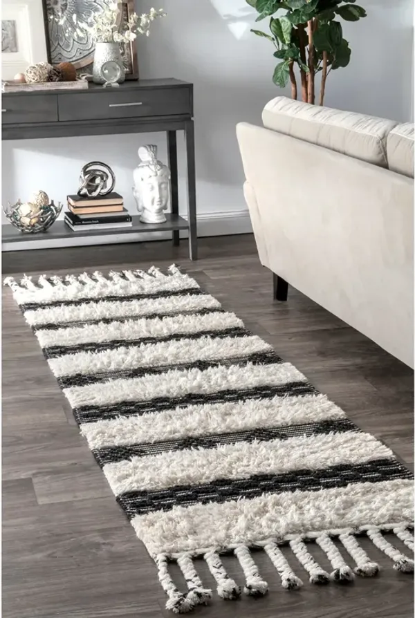 Shaggy Striped Texture Rug