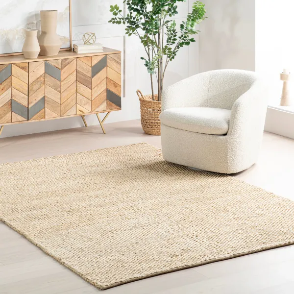 Textured Handwoven Jute Rug