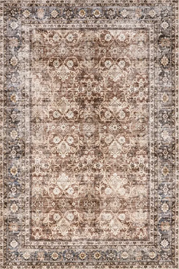 Eula Floral Spill Proof Washable Rug