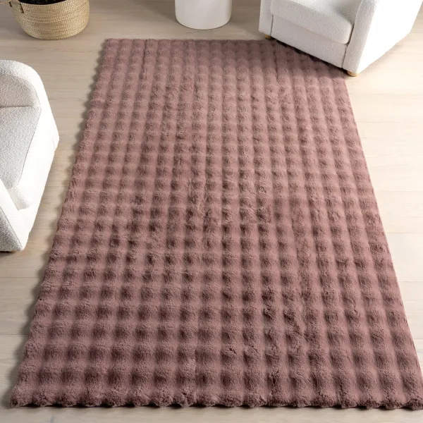 Ivana Checkered Plush Cloud Washable Rug