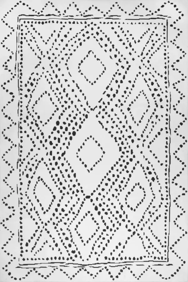 Dotted Diamond Trellis Washable Rug