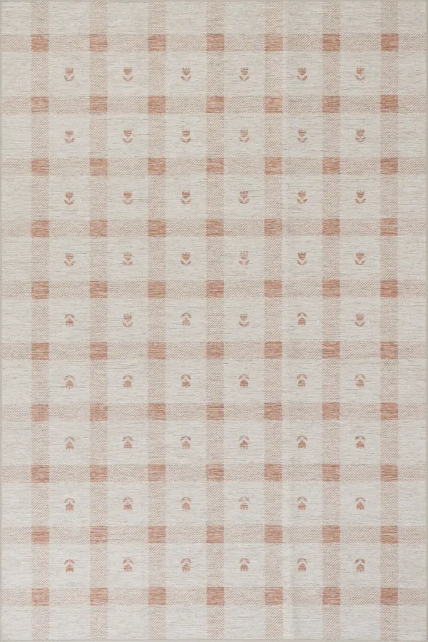 Elenica Modern Plaid Machine Washable Rug