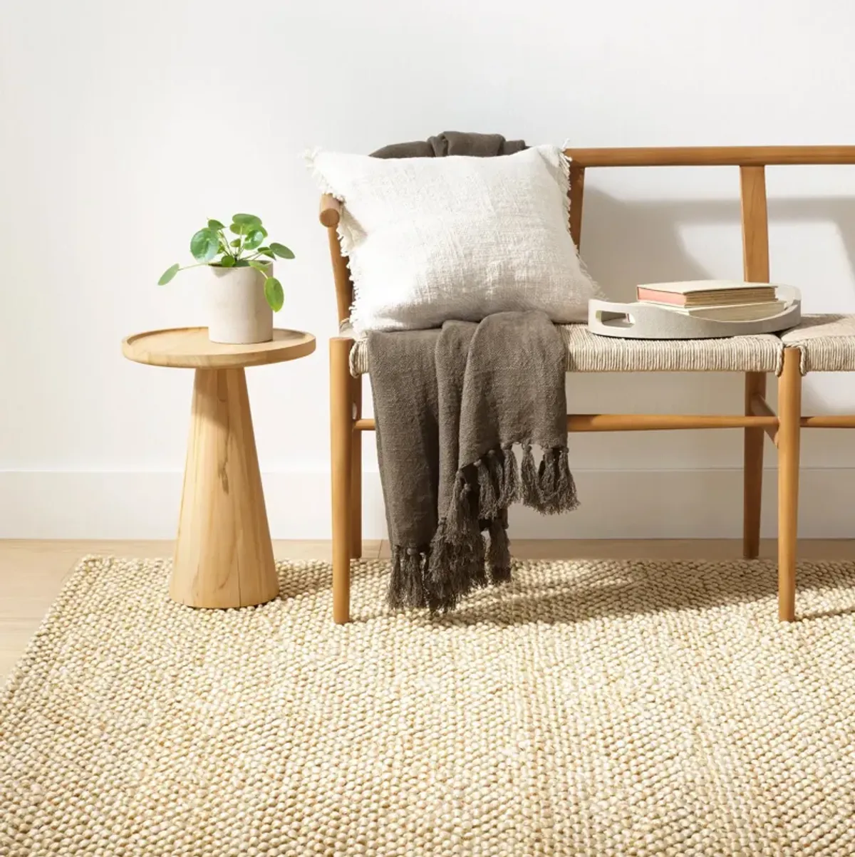 Textured Handwoven Jute Rug