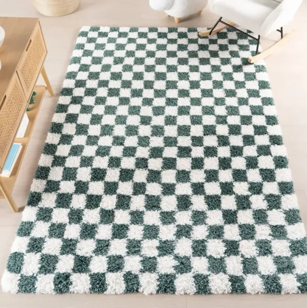 Bettie Retro Checkered Shag Rug