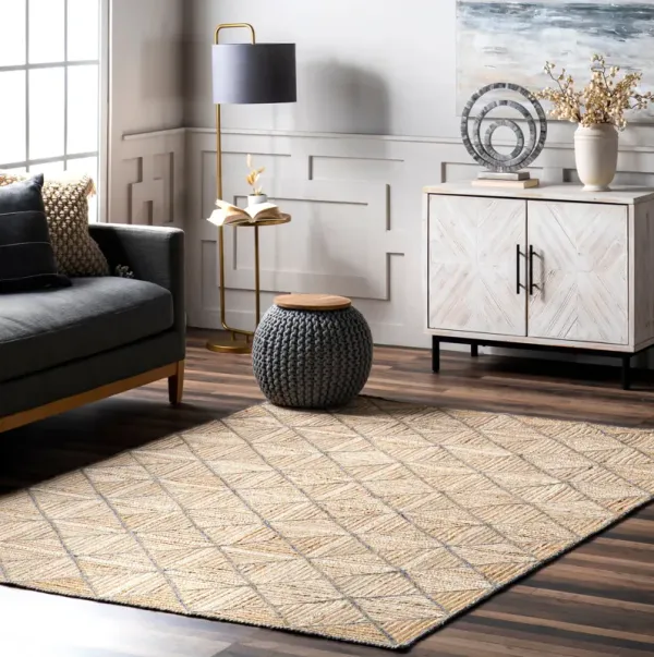 Denys Jute Textured Trellis Rug