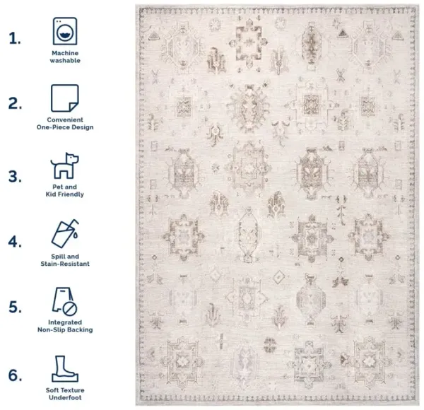 Brenda Hazy Heraldry Washable Rug