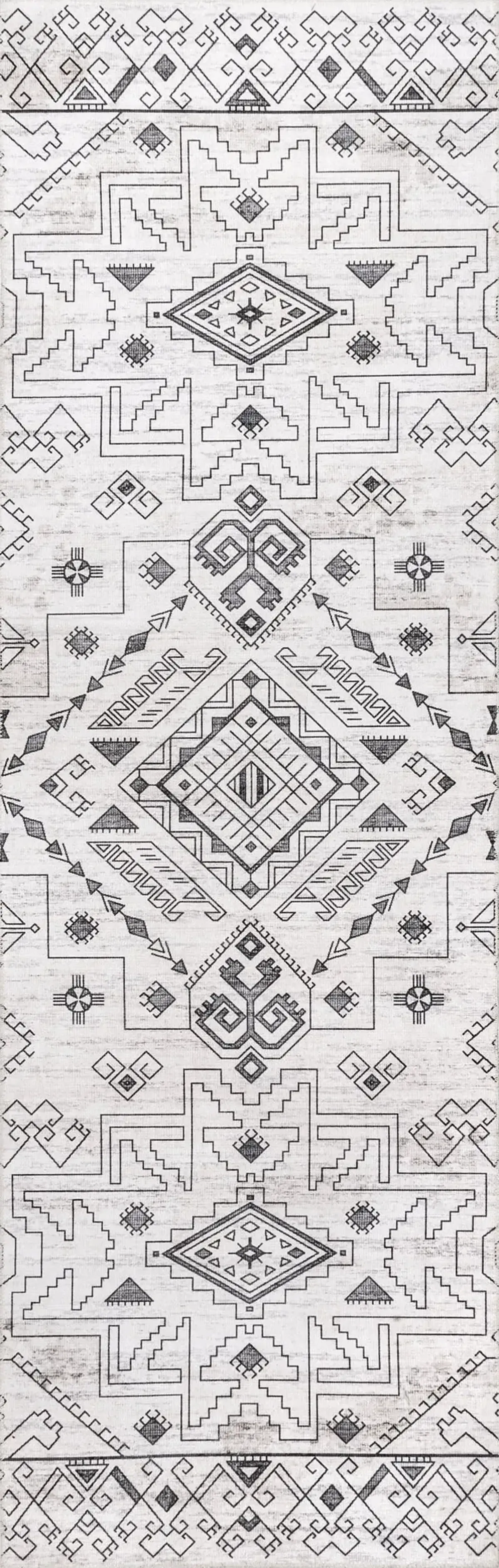 Marley Geometric Bordered Washable Rug