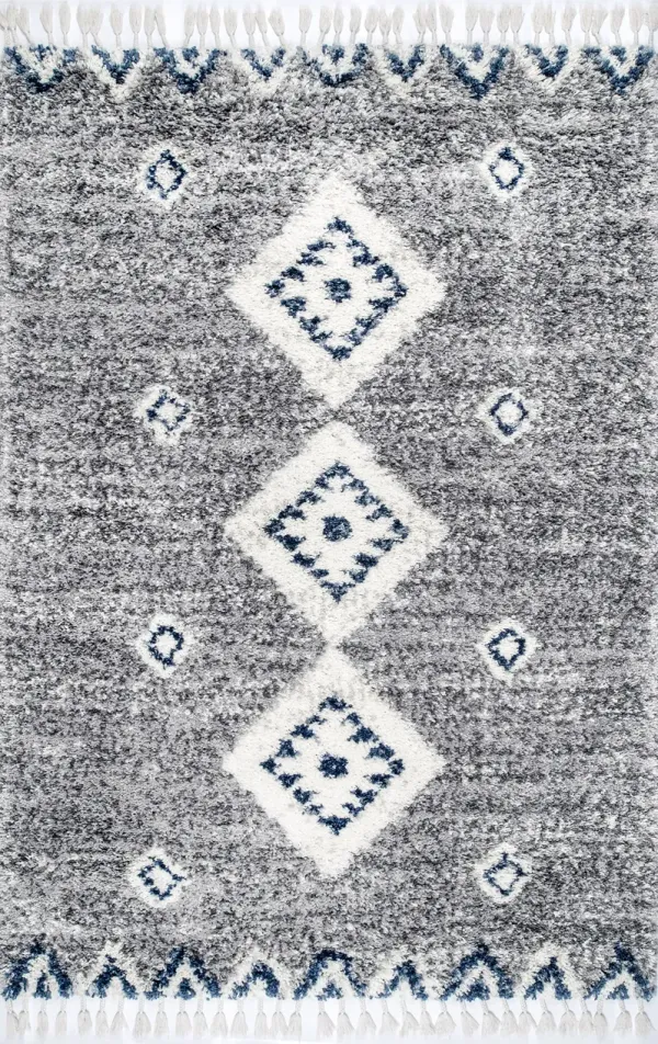 Diamond Totem Shag With Tassels Rug