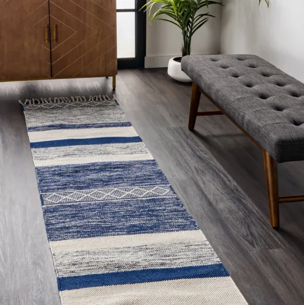 Shaded Striped Fringe Rug
