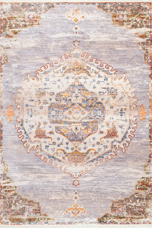 Frilly Ornate Medallion Fringe Rug