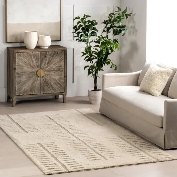 Hester Geometric Wool Washable Rug