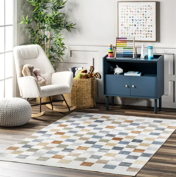 Carina Colorful Checkered Washable Rug