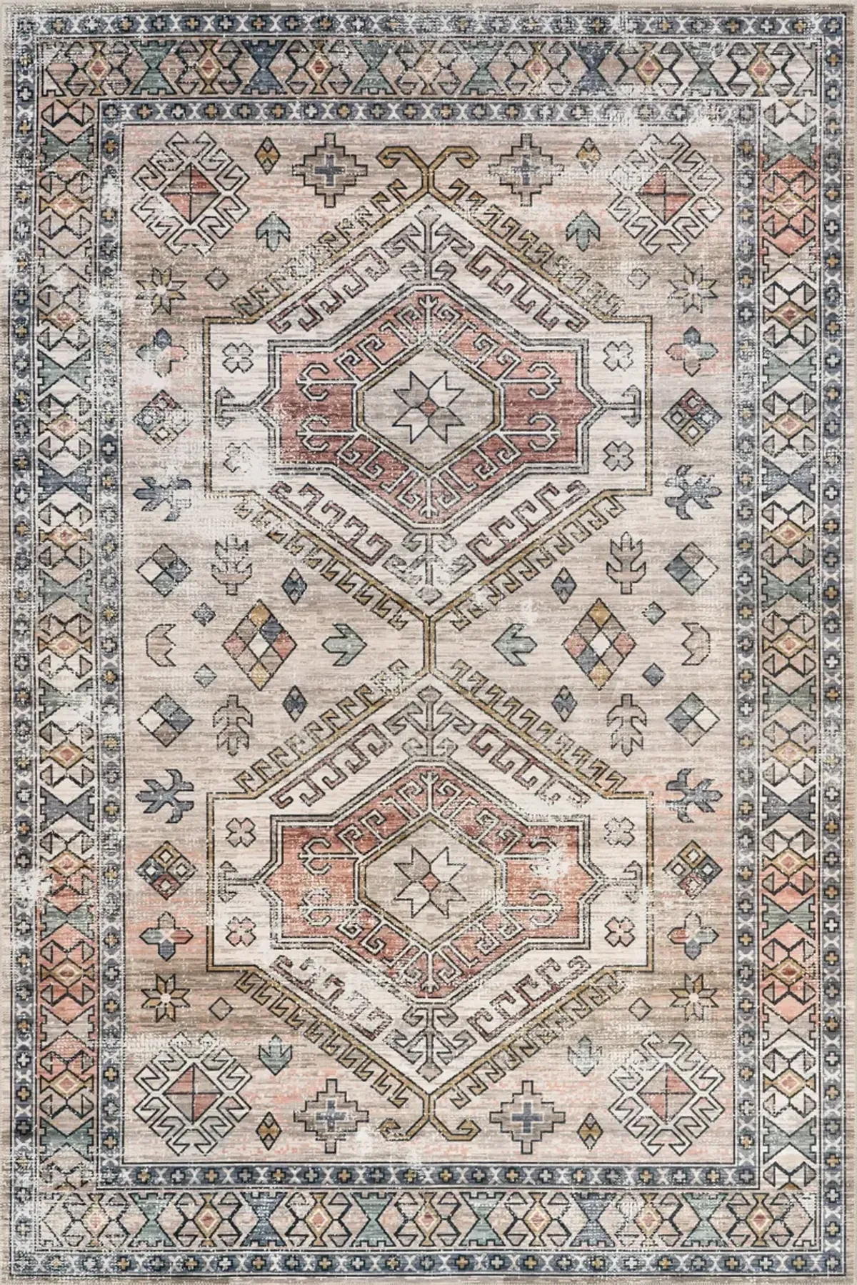 Nordic Emblems Spill Proof Washable Rug