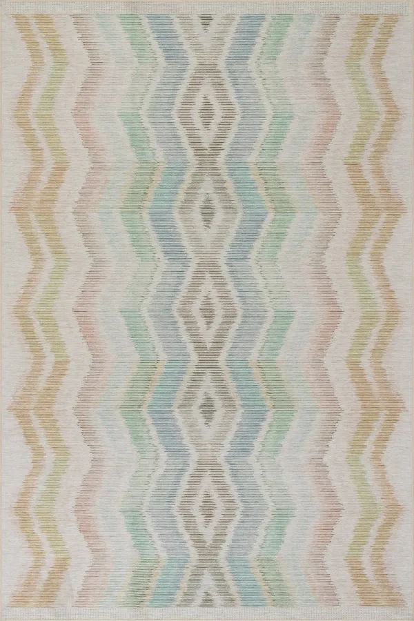 Zarek Novelty Chevron Machine Washable Rug