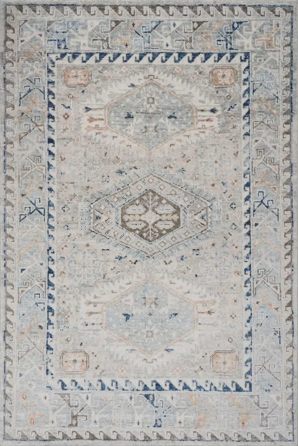 Aza Bordered Medallion Washable Rug