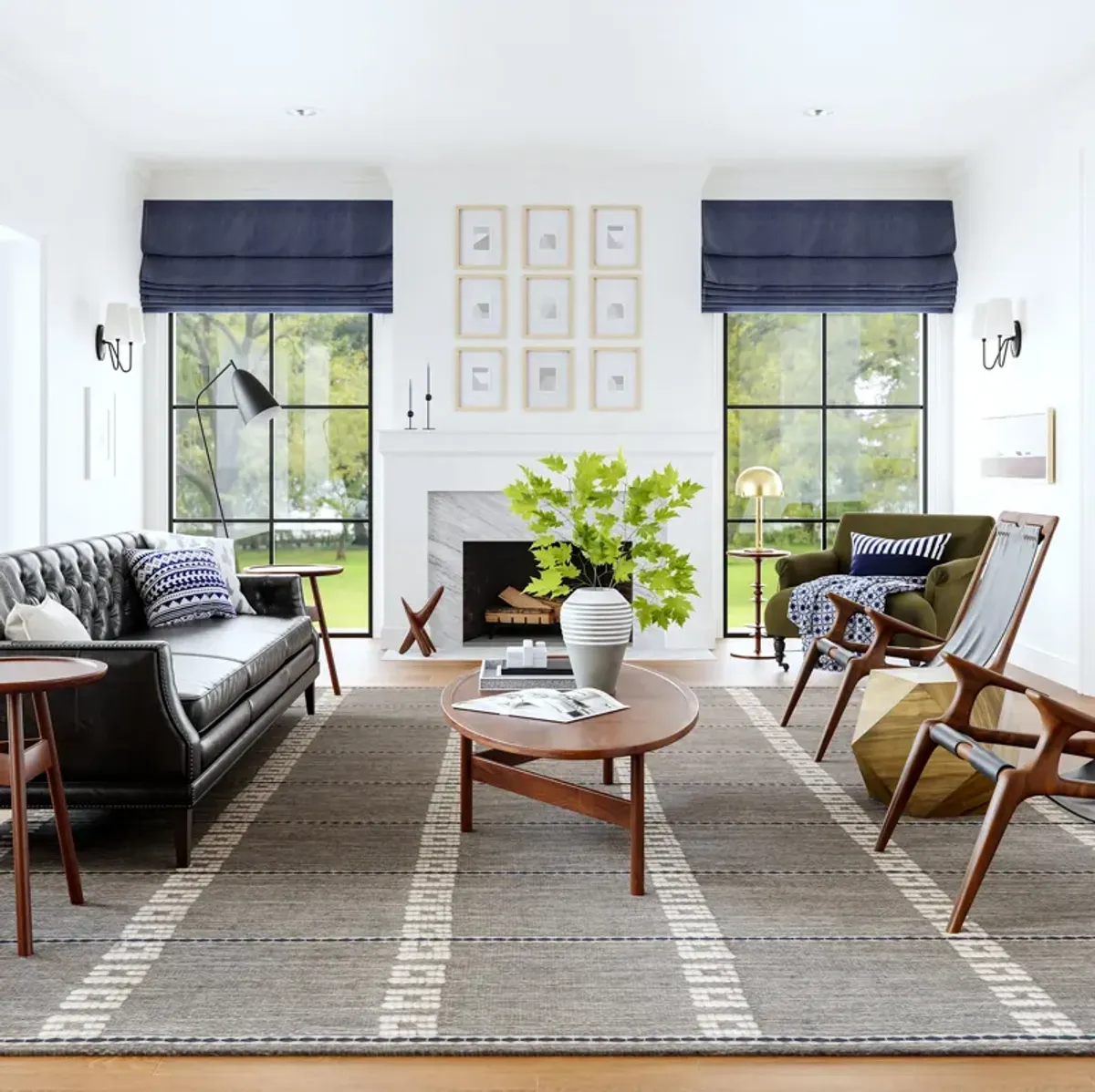 Morgan Geometric Check Wool and Cotton Rug