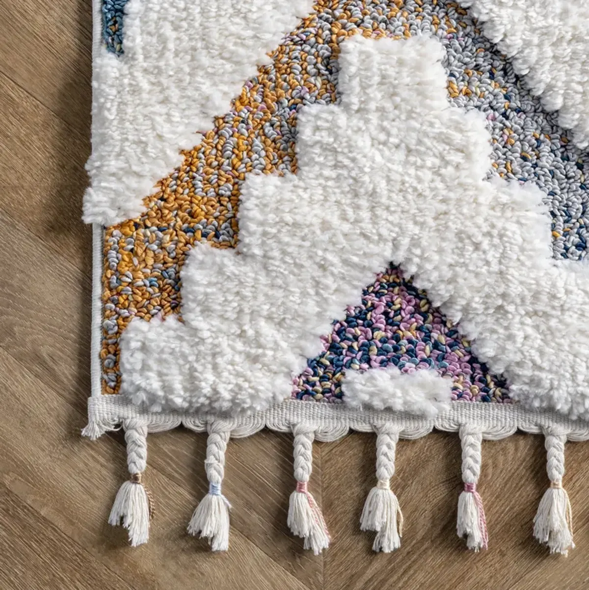 Carved Chevron Shag Rug