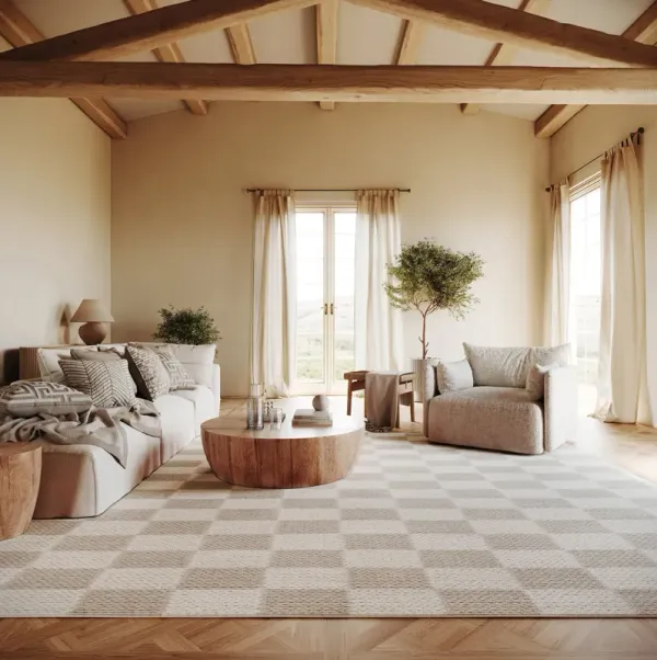 Hazina Modern Checkered Rug