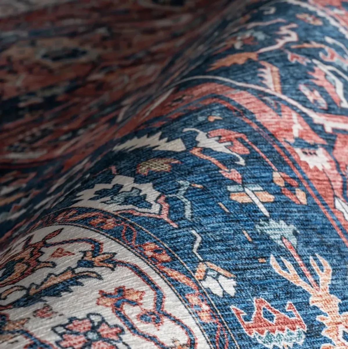 Atrium Medallion Spill Proof Washable Rug