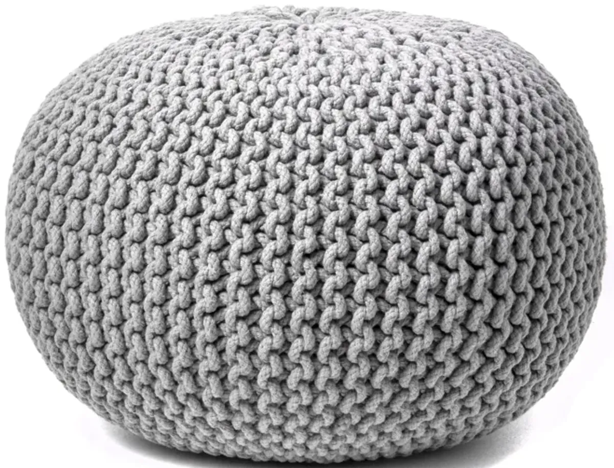 Knitted Round Pouf