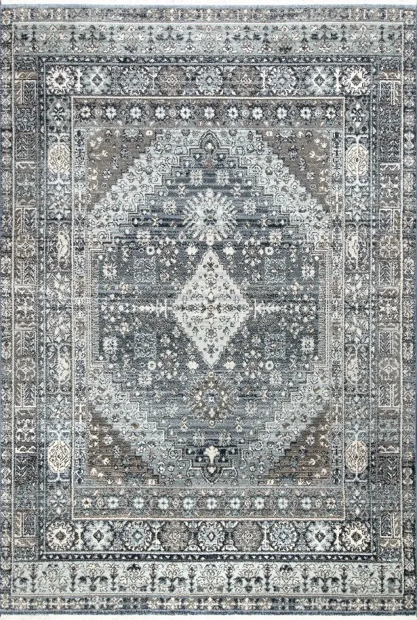 Shaded Medallion Fringe Rug