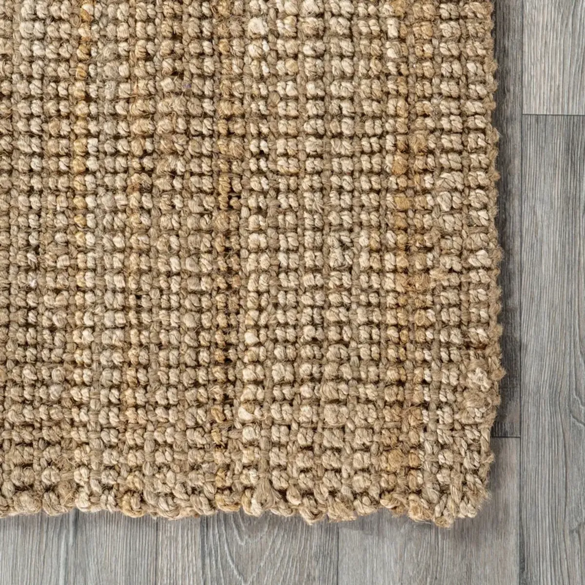 Handwoven Jute Ribbed Solid Rug