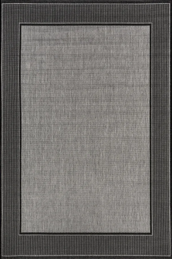 Monochrome Bordered Indoor/Outdoor Rug
