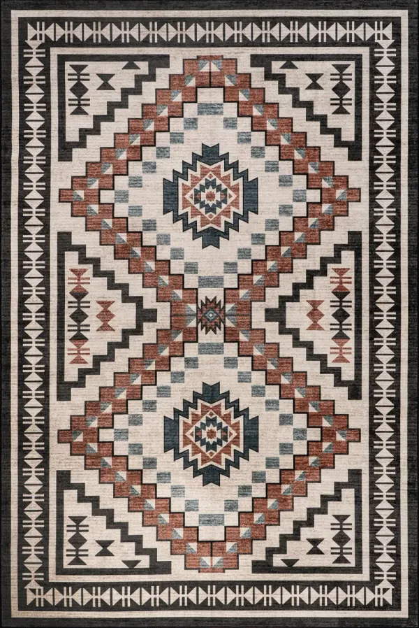 Violeta Timeless Medallion Spill Proof Washable Rug