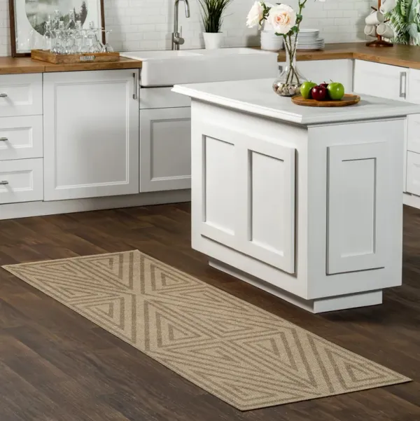 Gabriellia Easy-Jute Washable Maze Rug