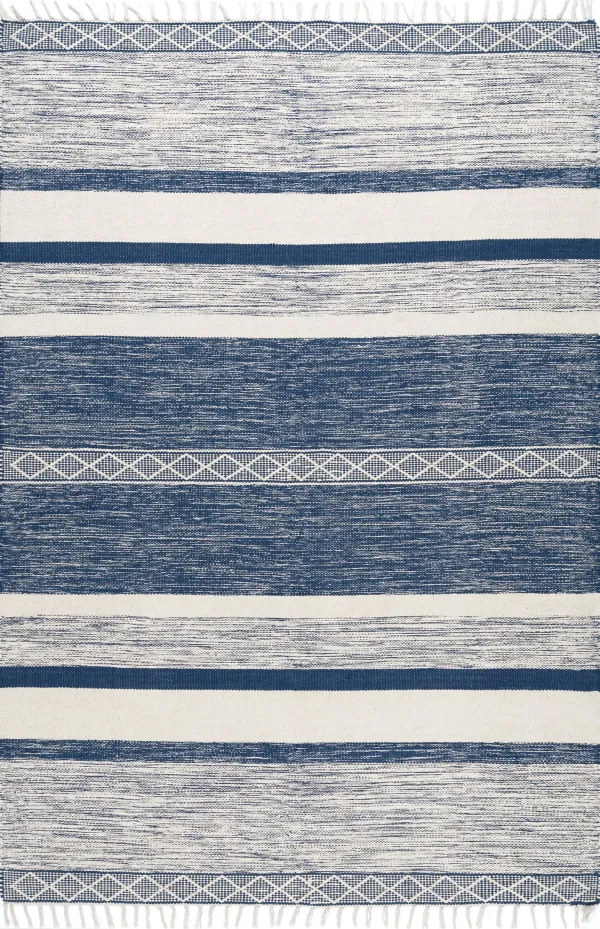 Shaded Striped Fringe Rug