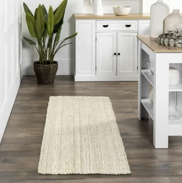 Handwoven Jute Ribbed Solid Rug