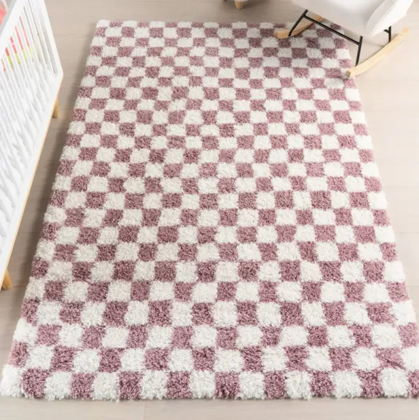 Bettie Retro Checkered Shag Rug