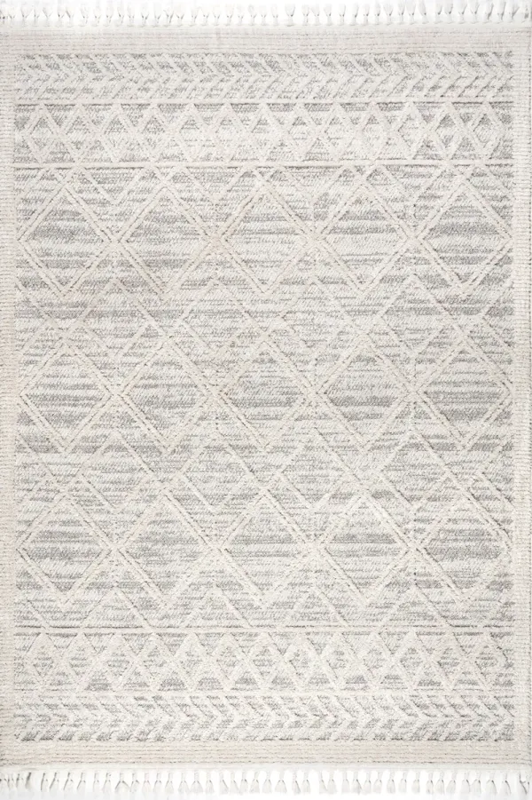 Shaggy Lattice Tassel Rug