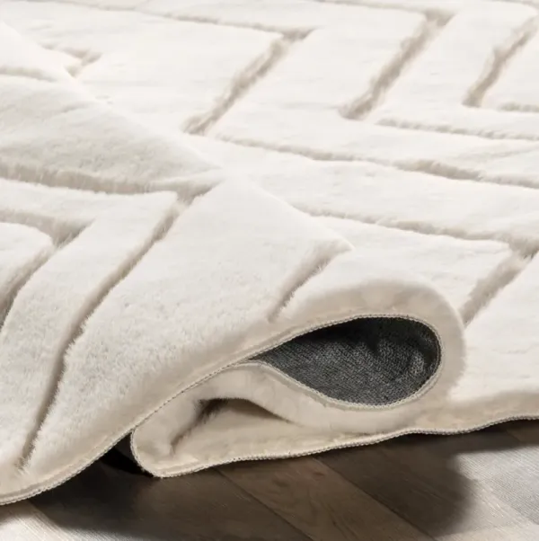 Ingeberg Chevron Washable Faux Rabbit Rug