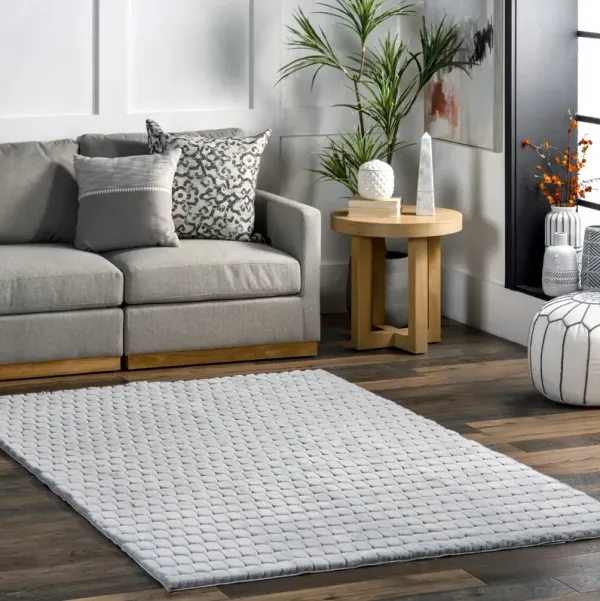Milazia Honeycomb Plush Cloud Washable Rug
