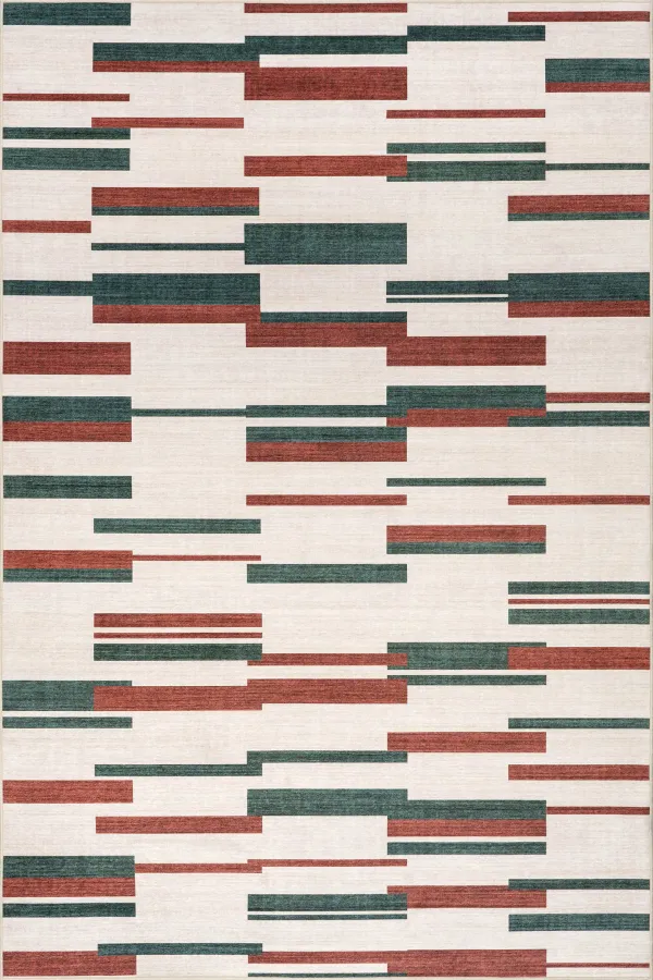 Nedra Festive Spill Proof Washable Rug