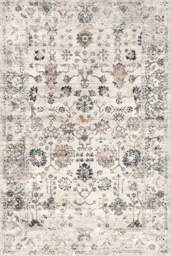 Leola Vintage Garden Floral Washable Rug