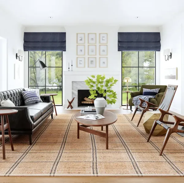 Oscar Plaid Jute Rug